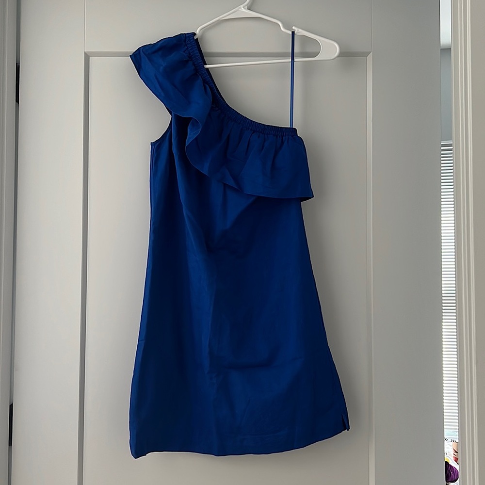 XS Blue One Shoulder J. Crew Dress
